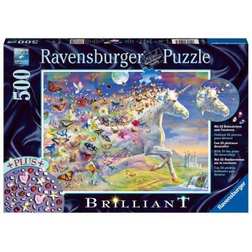 Puzzle Ravensburger Schmetterlingseinhorn Brilliant 500 Teile