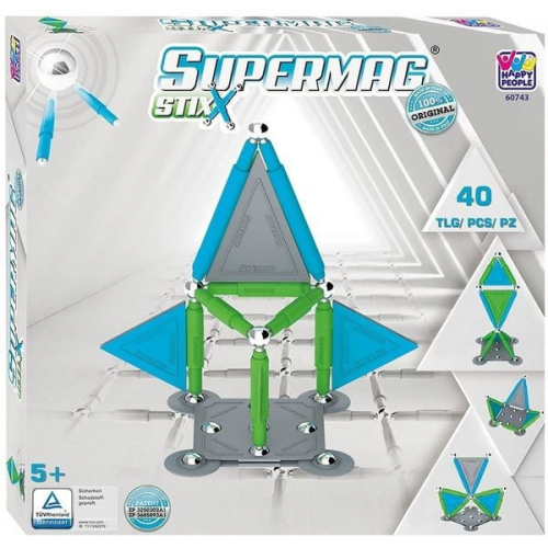 Supermag 60743 - Supermag Stix Magnetspielzeug, 40 Teile