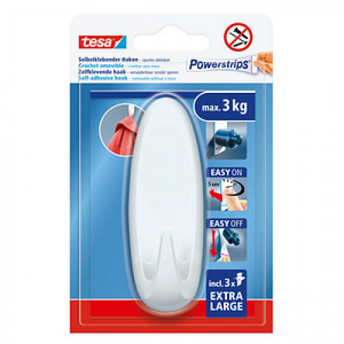 tesa Powerstrips XL Oval Klebehaken für max. 3,0 kg 28,7 x 38,8 mm