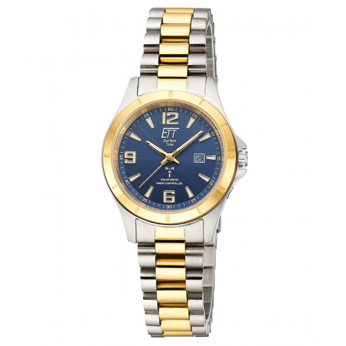 ETT Eco Tech Time ELS-11677-32M Damen-Armbanduhr Funk-Solar Gobi Lady Bicolor/Blau