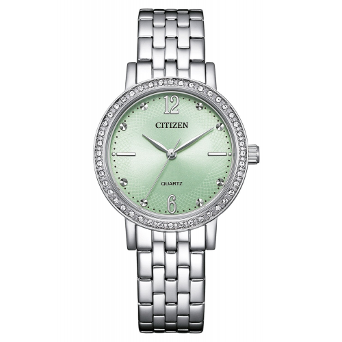 Citizen EL3100-55X Damen-Armbanduhr Quarz Stahl/Hellgrün