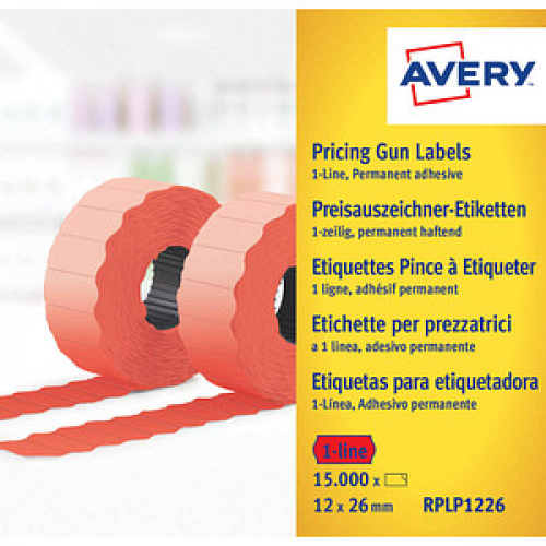 AVERY Zweckform Preisetiketten leuchtrot permanent 26,0 x 12,0 mm, 1 Rollen