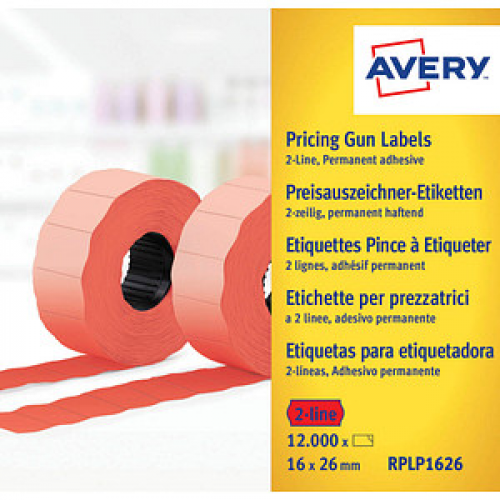 AVERY Zweckform Preisetiketten leuchtrot permanent 26,0 x 16,0 mm, 1 Rollen