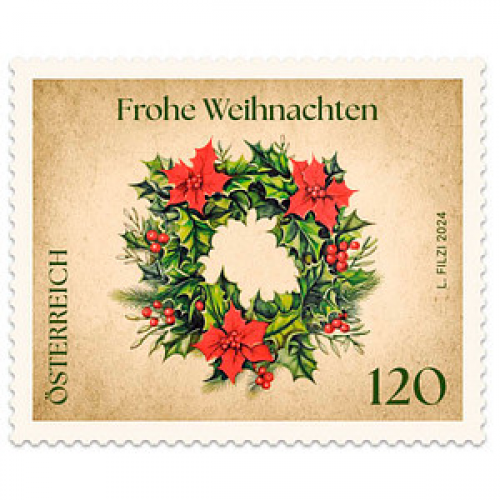 Österreichische Post 1,20 € Briefmarken ECO S "Weihnachtskranz" nassklebend 5 St.