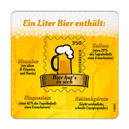 Österreichische Post 3,50 € Einschreibenmarken "Bierdeckel" nassklebend 5 St.