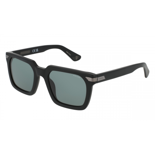 Police SPLP29 Herren-Sonnenbrille Vollrand Eckig Acetat-Gestell, schwarz