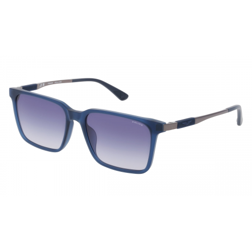 Police SPLP31 Herren-Sonnenbrille Vollrand Eckig Acetat-Gestell, blau