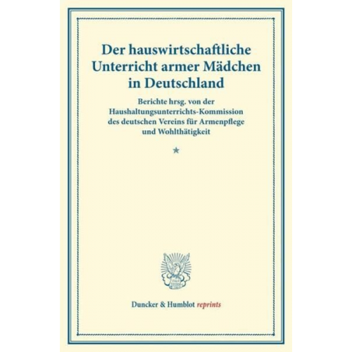 Der hauswirtschaftliche Unterricht armer Mädchen in Deutschland.