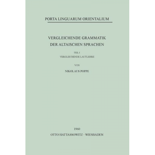 Nicholas Poppe - Vergleichende Grammatik der altaischen Sprachen