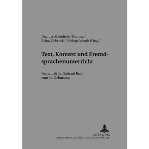 Text, Kontext und Fremdsprachenunterricht