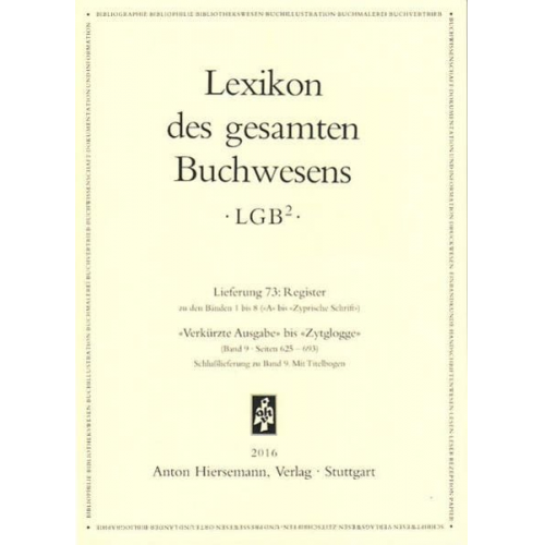 Lexikon des gesamten Buchwesens