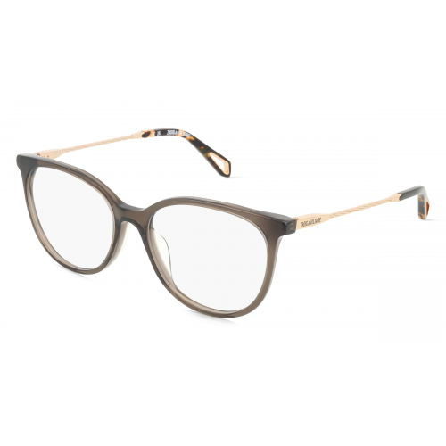 Zadig & Voltaire ZVVZV288 Unisex-Brille inkl. Gläser Vollrand Panto Material Mix-Gestell 52mm/16mm/135mm, grau