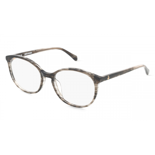 Zadig & Voltaire ZVVZV317 Unisex-Brille inkl. Gläser Vollrand Panto Kunststoff-Gestell 52mm/18mm/135mm, grau