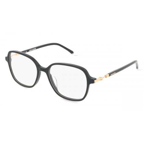 Zadig & Voltaire ZVVZV353 Unisex-Brille inkl. Gläser Vollrand Eckig Kunststoff-Gestell 52mm/16mm/135mm, schwarz