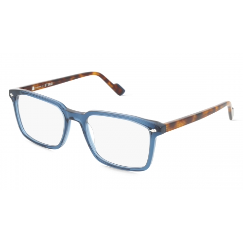 Sting VST511 Herren-Brille inkl. Gläser Vollrand Eckig Acetat-Gestell 54mm/19mm/145mm, blau