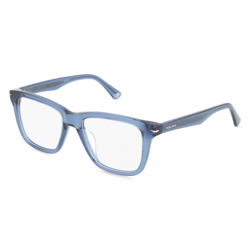 Police VPLN19 Herren-Brille inkl. Gläser Vollrand Eckig Acetat-Gestell 50mm/17mm/140mm, blau