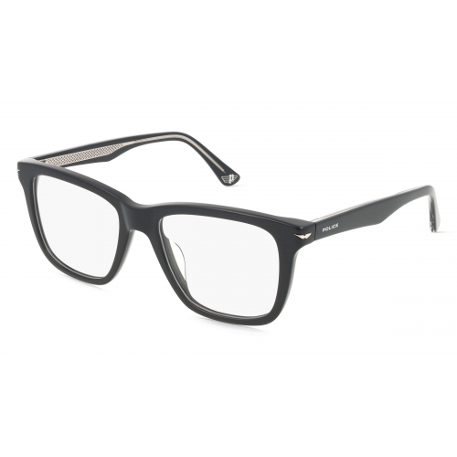 Police VPLN19 Herren-Brille inkl. Gläser Vollrand Eckig Acetat-Gestell 53mm/18mm/145mm, schwarz