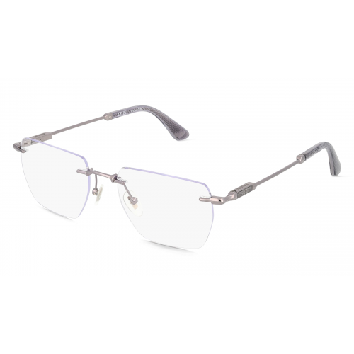 Police VPLN27 Herren-Brille inkl. Gläser Randlos Eckig Metall-Gestell 53mm/18mm/145mm, grau