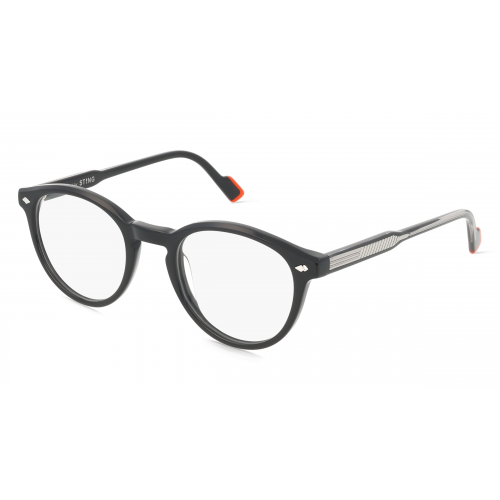 Sting VST505 Damen-Brille inkl. Gläser Vollrand Panto Acetat-Gestell 50mm/22mm/145mm, schwarz