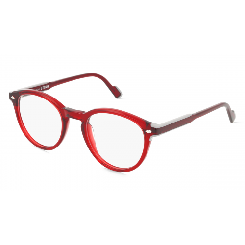 Sting VST505 Damen-Brille inkl. Gläser Vollrand Panto Acetat-Gestell 50mm/22mm/145mm, rot