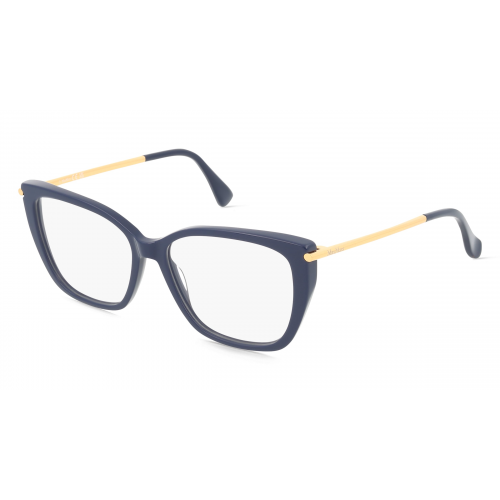 Max Mara MM5007 Damen-Brille inkl. Gläser Vollrand Eckig Acetat-Gestell 53mm/15mm/145mm, blau