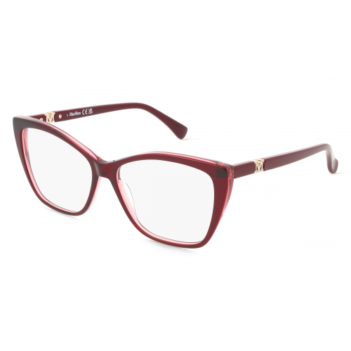 Max Mara MM5036 Damen-Brille inkl. Gläser Vollrand Eckig Acetat-Gestell 54mm/14mm/140mm, rot