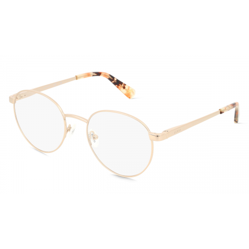 Guess GU5221 Unisex-Brille inkl. Gläser Vollrand Rund Metall-Gestell 51mm/19mm/145mm, gelb