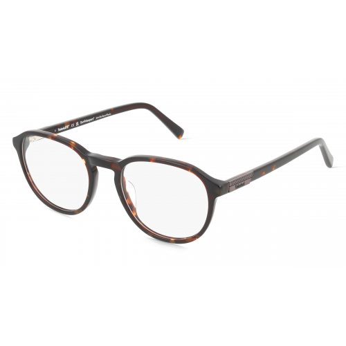 Timberland TB1774-H Unisex-Brille inkl. Gläser Vollrand Rund Acetat-Gestell 50mm/19mm/145mm, braun