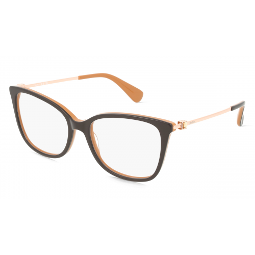 Max Mara MM5079 Damen-Brille inkl. Gläser Vollrand Eckig Acetat-Gestell 54mm/17mm/140mm, braun