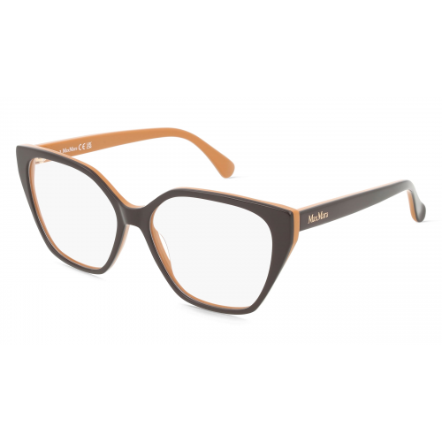 Max Mara MM5085 Damen-Brille inkl. Gläser Vollrand Eckig Acetat-Gestell 55mm/15mm/140mm, braun