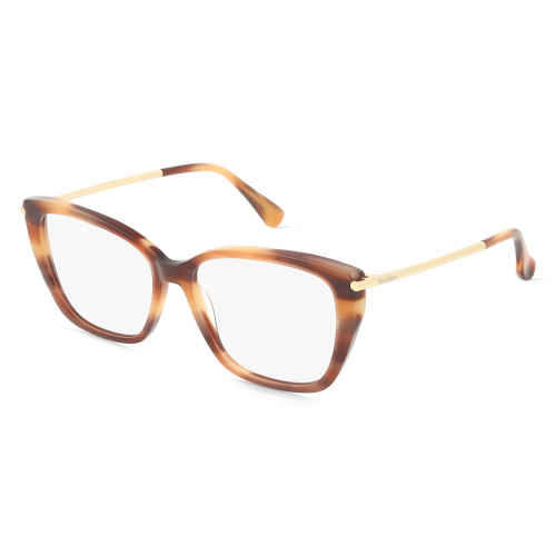 Max Mara MM5007 Damen-Brille inkl. Gläser Vollrand Eckig Acetat-Gestell 53mm/15mm/145mm, braun