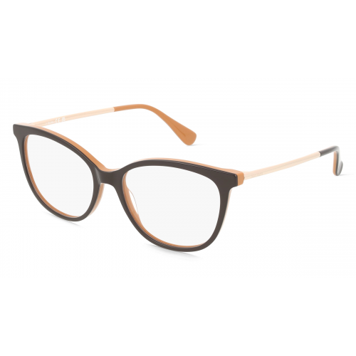 Max Mara MM5008 Damen-Brille inkl. Gläser Vollrand Eckig Acetat-Gestell 52mm/16mm/140mm, braun