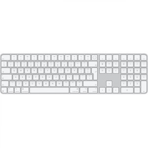 Apple Magic Keyboard (2024) mit Ziffernblock und Touch ID Tastatur kabellos silber, weiß