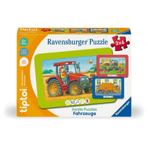 Ravensburger tiptoi Puzzle 00227 - 3 erste Puzzles: Fahrzeuge, niedliche Rahmenpuzzles für Kinder ab 2 Jahren