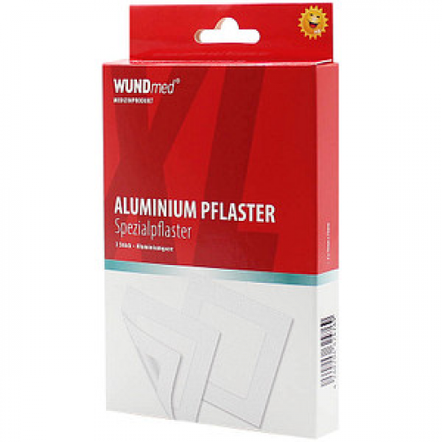 WUNDmed® Pflaster Aluminium XL grau 7,5 x 7,5 cm, 3 St.