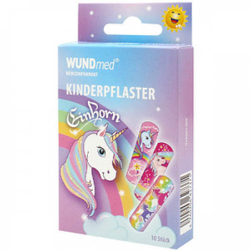 WUNDmed® Pflaster Einhorn bunt 1,9 x 6,3 cm, 10 St.