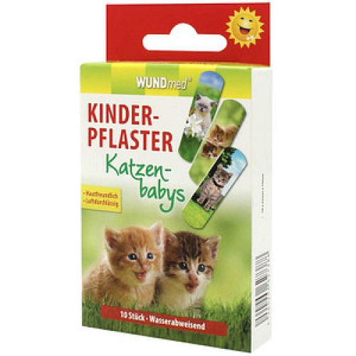 WUNDmed® Pflaster Katzen bunt 1,9 x 6,3 cm, 10 St.