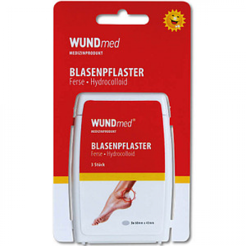 WUNDmed® Blasenpflaster Ferse transparent 6,8 x 4,3 cm, 3 St.