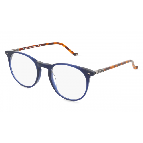 Hackett 337 Herren-Brille inkl. Gläser Vollrand Rund Acetat-Gestell 49mm/21mm/145mm, blau