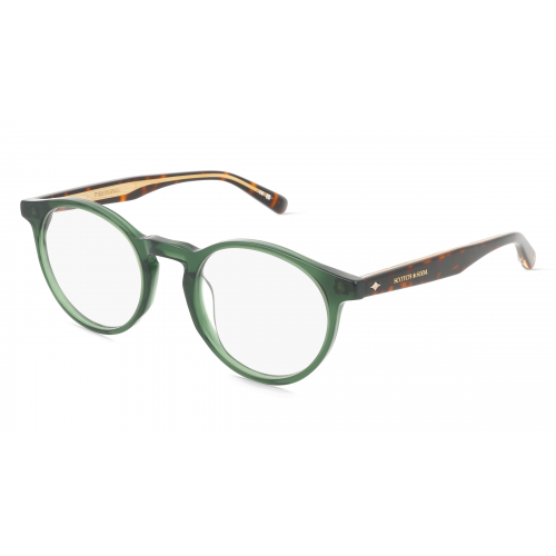 Scotch & Soda 4034 Herren-Brille inkl. Gläser Vollrand Rund Acetat-Gestell 49mm/21mm/145mm, grün