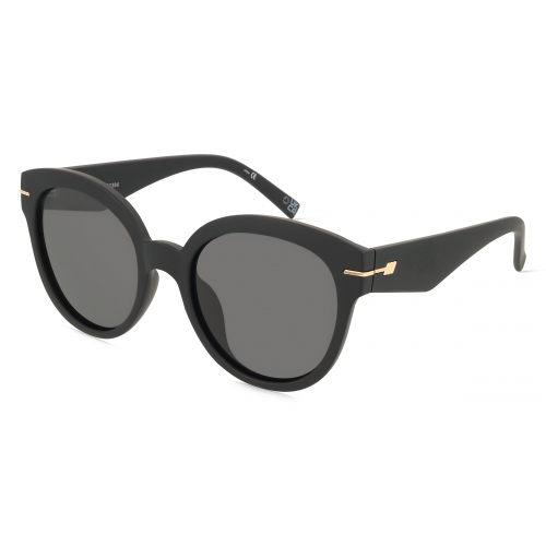 Le Specs CAPACIOUS Damen-Sonnenbrille Vollrand Rund Kunststoff-Gestell, schwarz