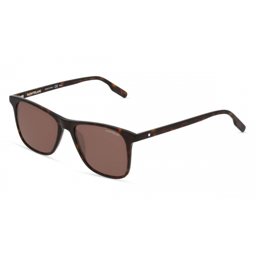 Montblanc MB 0174S Unisex-Sonnenbrille Vollrand Eckig Kunststoff-Gestell, braun