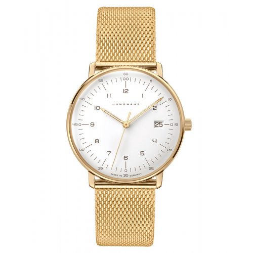 Junghans 47/7452.46 max bill Damenuhr mit Saphirglas Goldfarben