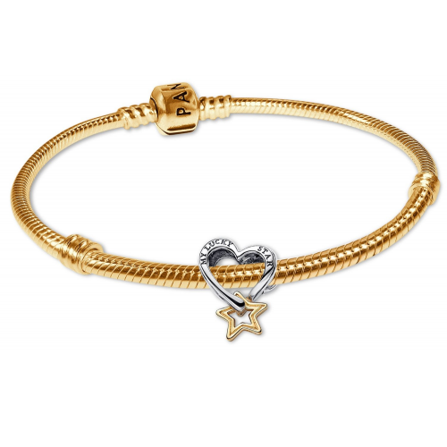 Pandora 68610 Starter-Armband für Damen Set Glücksstern und Herz Goldfarben