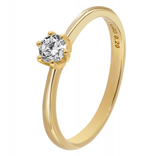 GLIZZ GL8664 Damenring mit Lab Grown Diamant 0,20 ct. Gold 333 Brillantring