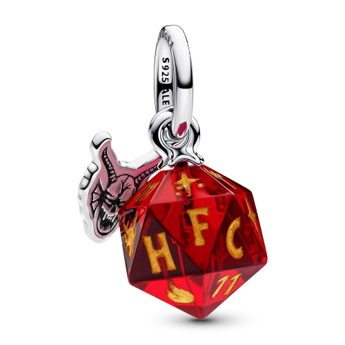 Pandora 793564C01 Charm-Anhänger Stranger Things Höllenfeuer-Club Würfel