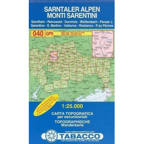 Tabacco Wandern 1 : 25 000 Sarntaler Alpen