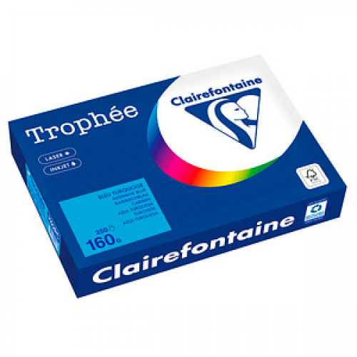 Clairefontaine Kopierpapier Trophée karibischblau DIN A4 160 g/m² 250 Blatt