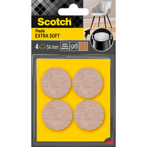 Scotch EXTRA SOFT Filzgleiter Kunststoff Ø 3,4 cm, 4 St.