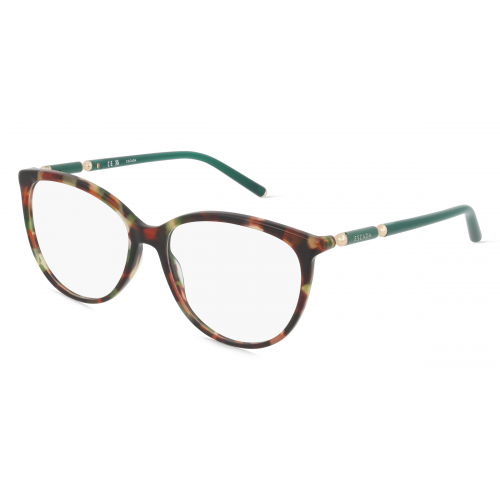 Escada ESCVESC84 Damen-Brille inkl. Gläser Vollrand Butterfly Material Mix-Gestell 54mm/15mm/140mm, braun